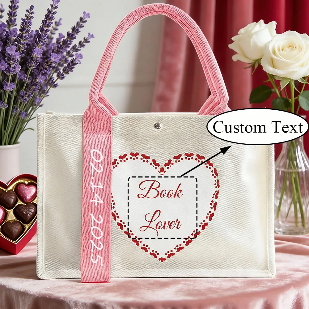 

Eco Friendly Custom Name Canvas Tote Bag Personalized Wedding Gift Bag Lovely Valentine S Day Gift Warm Thoughtful Present