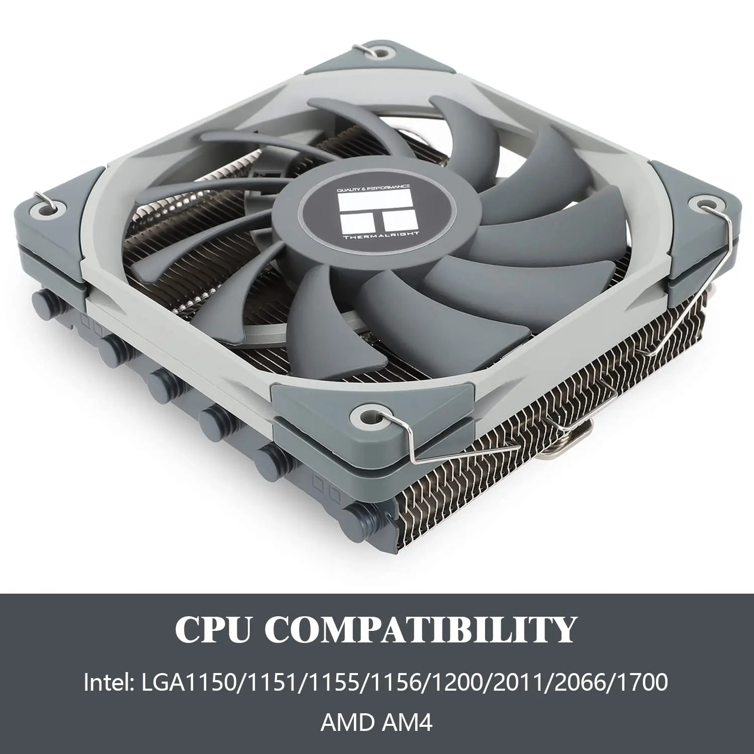 Enfriador de aire de CPU de bajo perfil, AXP120-X67 termalderecha con ventilador PWM de 120mm, 6 tubos de calor para AMD AM4 Intel LGA 1700 115X 1200 2011 2066