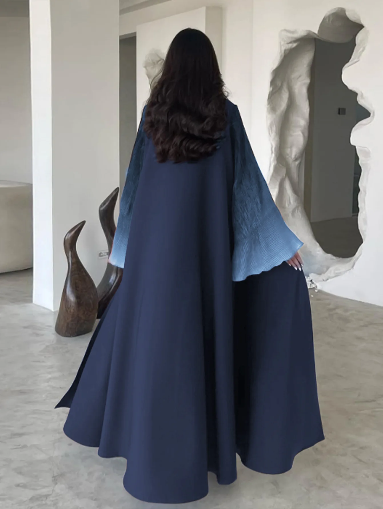 Eid Women Abaya Chiffon Dress  Muslim Pleated Flare Sleeve Cardigan Party Jalabiya Ramadan Vestidos Largo Kaftan Arab Robe 2026