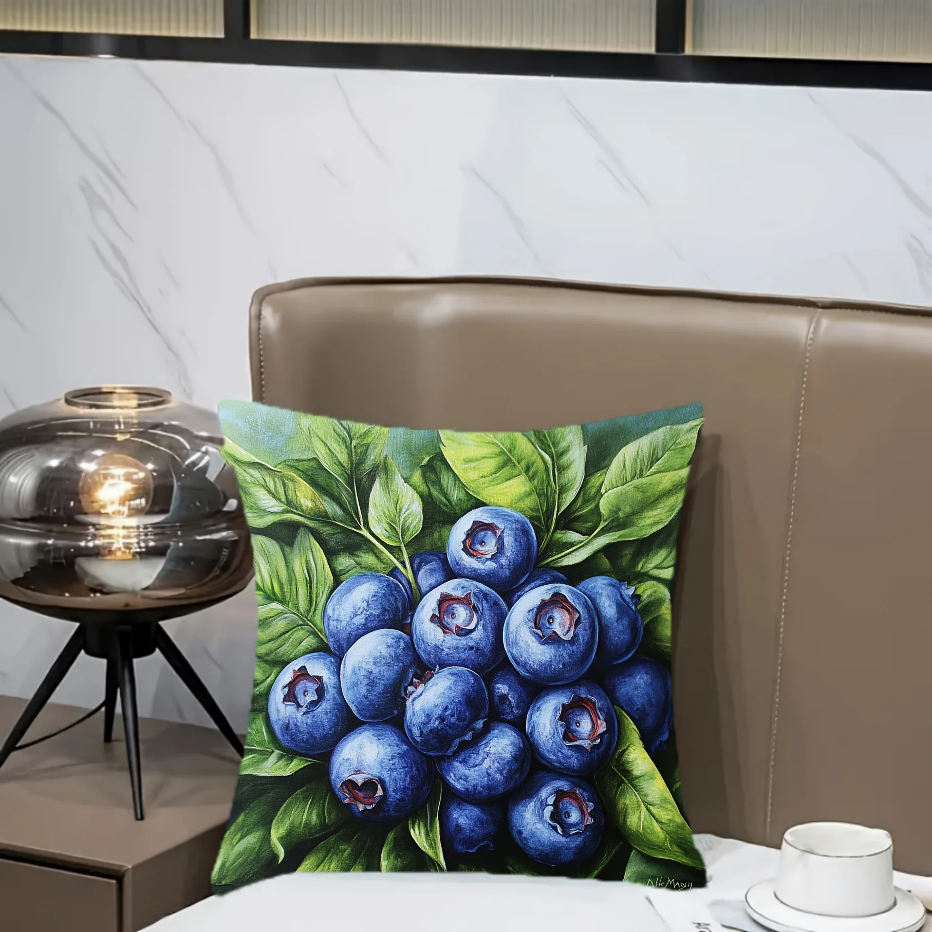 Blueberry Berry Pattern Pillowcase Decorative Throw Cushion Cover for Sofa Home Decor Cottagecore Gift