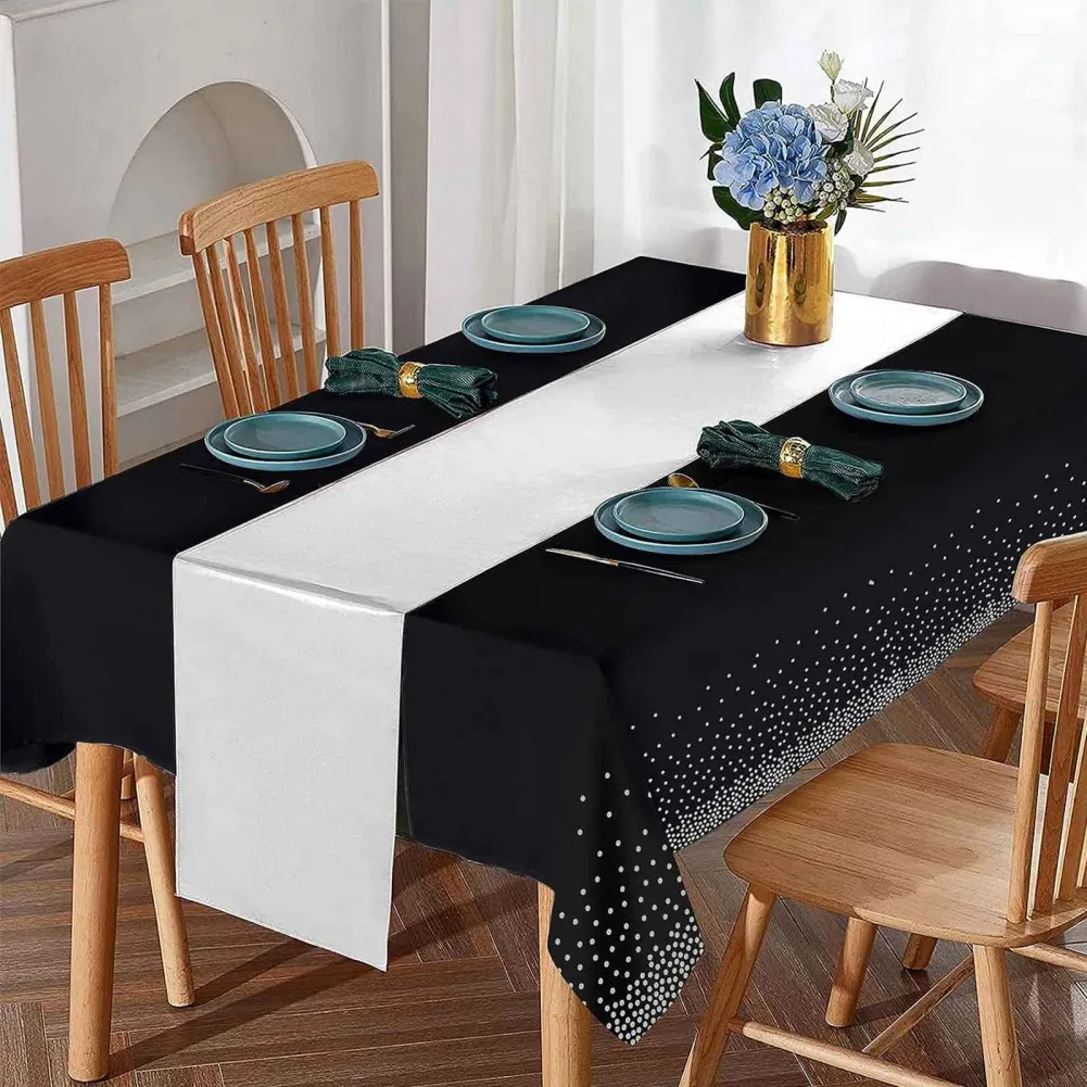 

54 X 108 Inch Disposable Party Polka Dot Plastic Rectangular Tablecloth Girl Wedding Birthday Christmas Halloween Holiday Decor