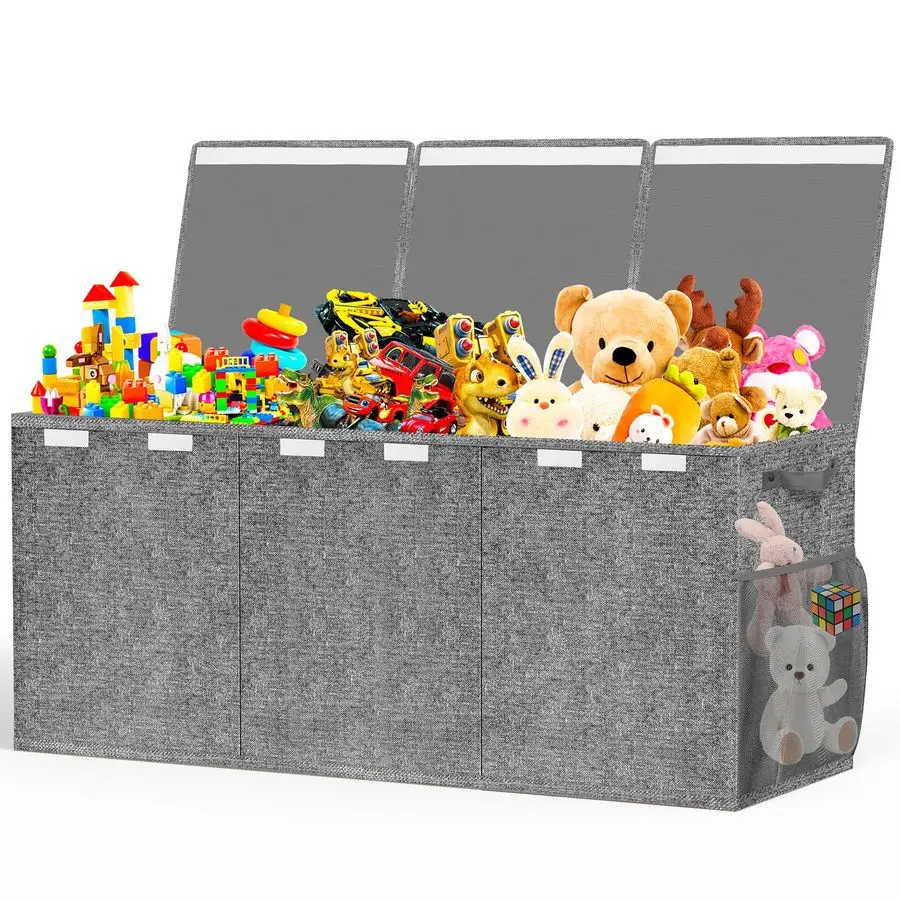 

Large Toy Box, Toys Chest for Toddlers with Lids, Collapsible Toy Storage Organizer, Kids Bin Boxes Storage Basket for Boys, Gir