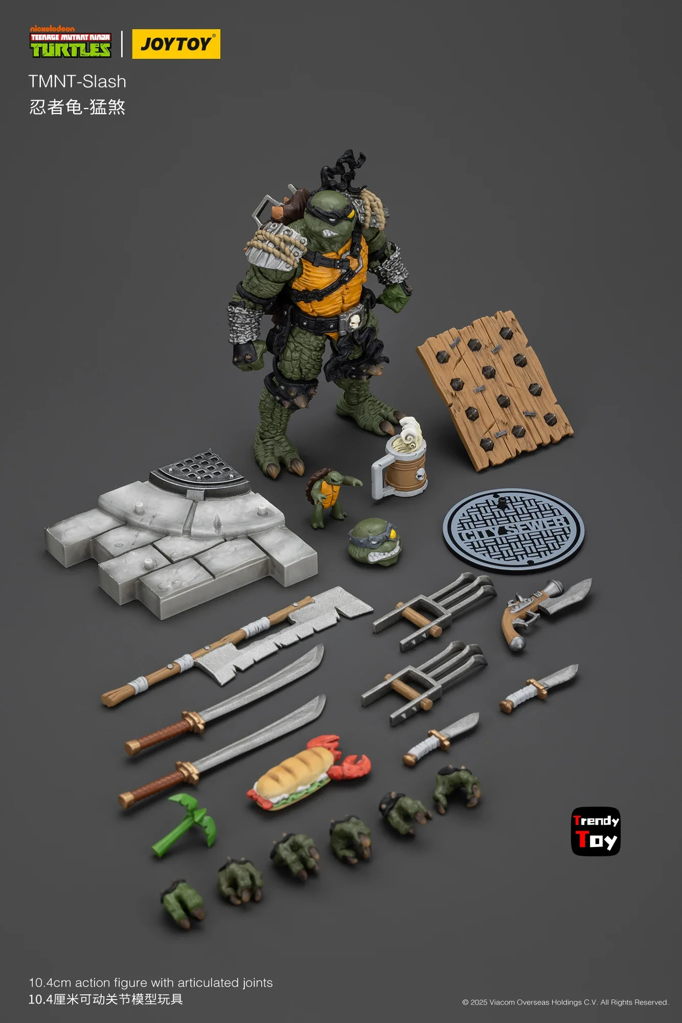 

【JOYTOY】TMNT-Slash Tokka 2PCS 1/18 Action Doll Toys