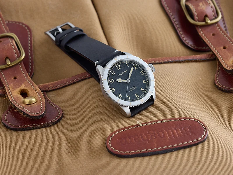 Baltany Men Automatic Watch 38mm Retro Mechanical Wristwatch Sapphire Mirror 10Bar Waterproof NH38 Military Ceramic Bezel image 3