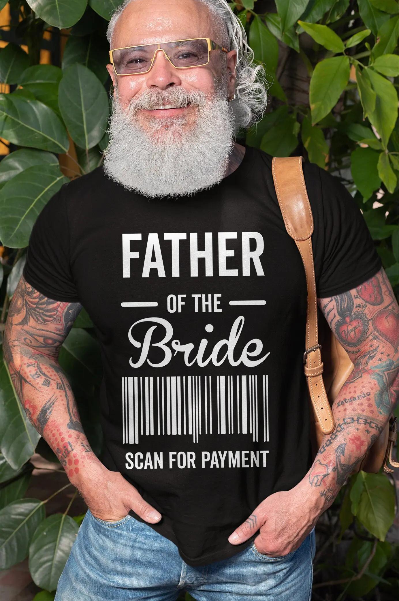 Mens Funny Bride Father T Shirt Of The Bachelor Party Wedding Scan For Payment