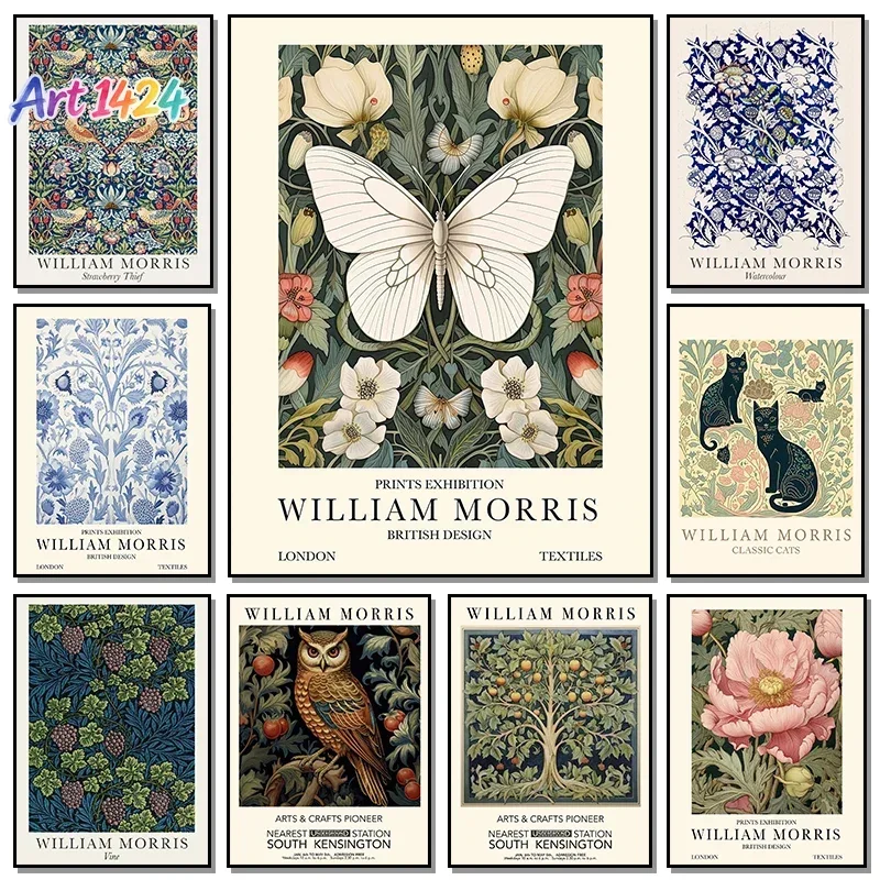 William Morris Artworks Tree of Life Cats Exhibition Birds Art Poster Canvas Painting And Prints Picture Living Room Home Decor