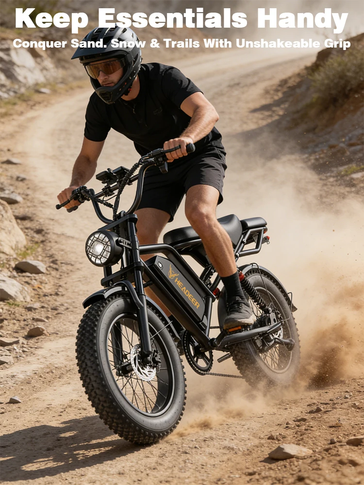 HEADEER BK20 E-Bike 750W Motor 48V20AH Akku Doppelte Scheibenbremse Elektrofahrrad 20-Zoll Fatbike Allterrain-E-Bike