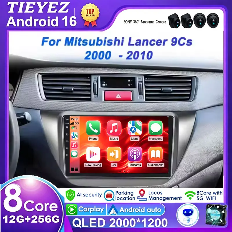 Android 16 For Mitsubishi Lancer 9 CS 2000 2001- 2010 Navigation GPS Multimedia Player WiFi+4G Stereo video  Car Radio Carplay