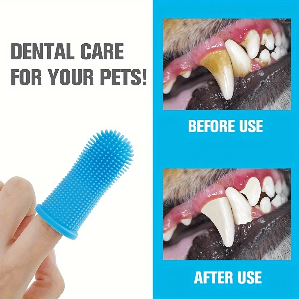 Dog Toothbrush, 360 ° Dog Toothbrush Kit, Cat Toothbrush, Dog Tooth Cleaning, Dog Finger Toothbrush, Small and Large Pet Dog