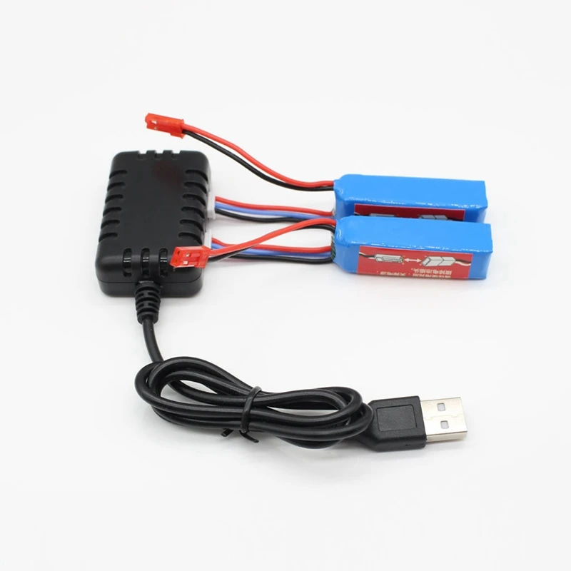 Batteria 2Pcs 7.4V 400Mah con cavo USB per Wltoys K969,K989,284161,284131,284010 parti di aggiornamento per auto RC