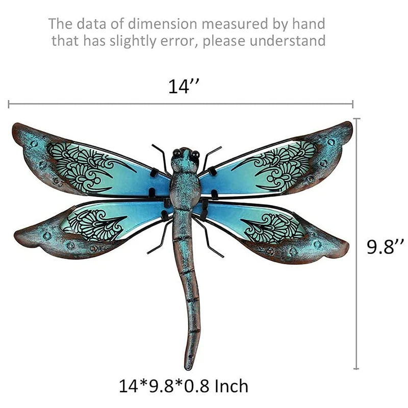 Metal Dragonfly Wall Decor Outdoor Wall Decor Garden Dragonfly Decor for Patio Dragonfly Metal Wall Art for Living Room Gfit