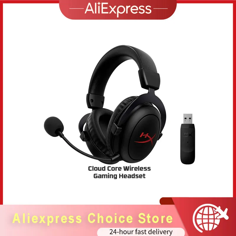 Original HyperX Cloud Core Wireless Gaming Headset for PC DTS Headphone:X Spatial Audio Detachable Noise Cancelling Microphone