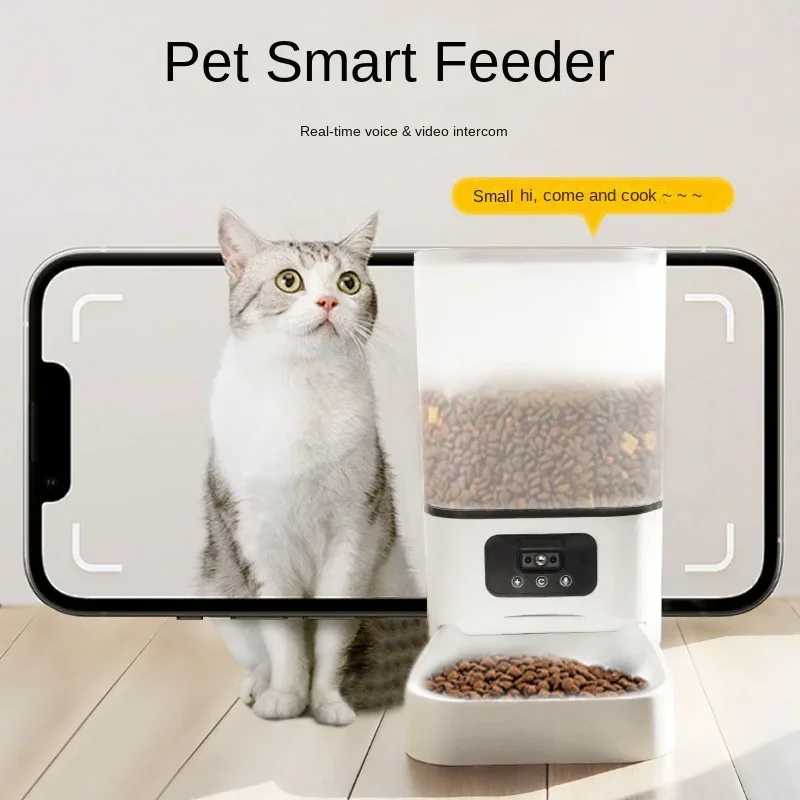 

CANBOUN Automatic Intelligent Pet Feeder Video Voice Interaction Bluetooth Remote Detachable Bowls Cat Dog Food Quality Feeding