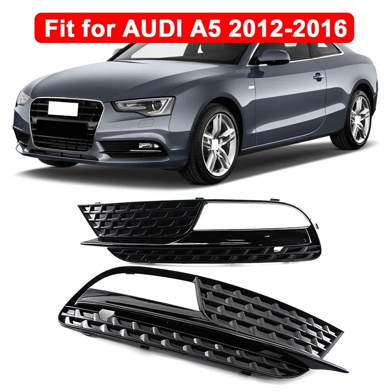 

Fit for AUDI A5 2012-2016 Fog Lamp Frame Grill Cover Front Bumper Grille Lower Grille Car Accessories Closed Cellular Grid