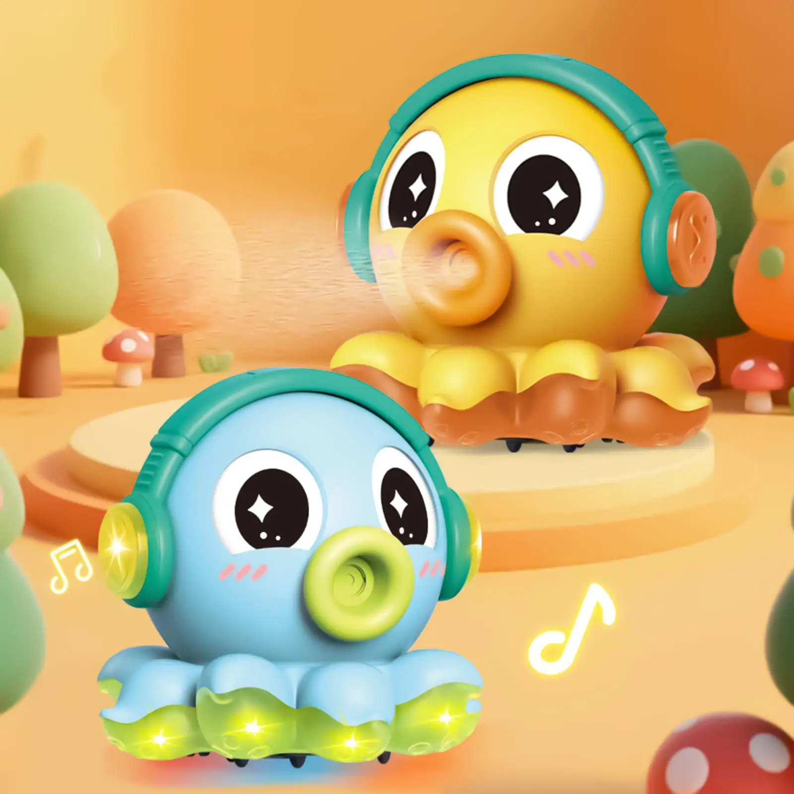 Elektryczna zabawka ośmiornica, elektryczna muzyczna zabawka ośmiornica dla niemowląt, zwierzęcy rozpylacz nawilżający z muzyką i światłem do sypialni.