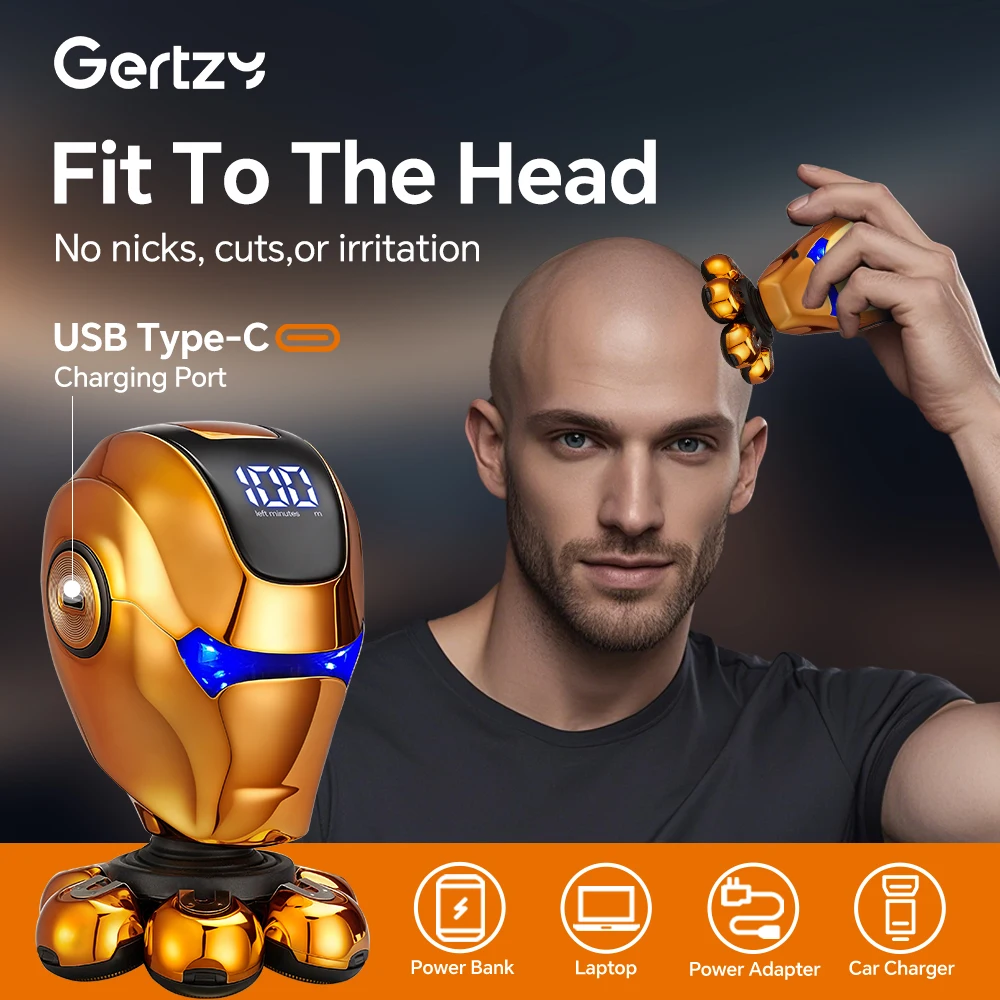 Set rasoio elettrico digitale a LED: tagliacapelli per naso, tagliacapelli, spazzola per pulizia, spazzola esfoliante