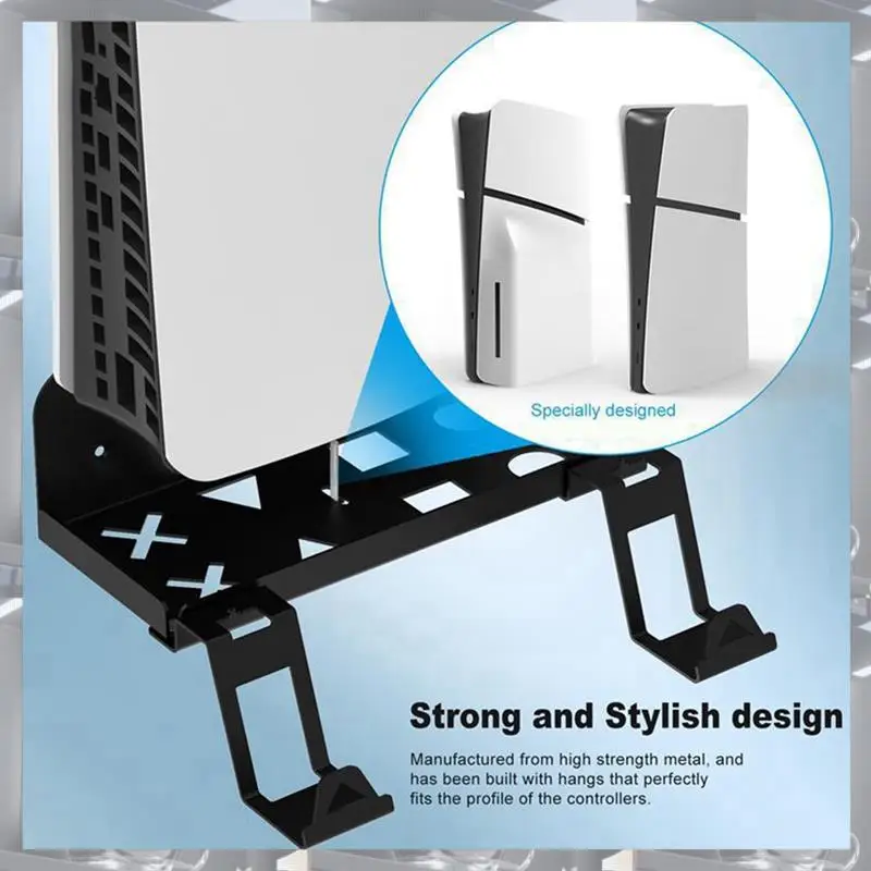 Hot Selling-Wall Mount Storage Bracket Space-Saving Stand With Gamepad And Headphone Holder For Sony Playstation 5 Slim,Wall Mou