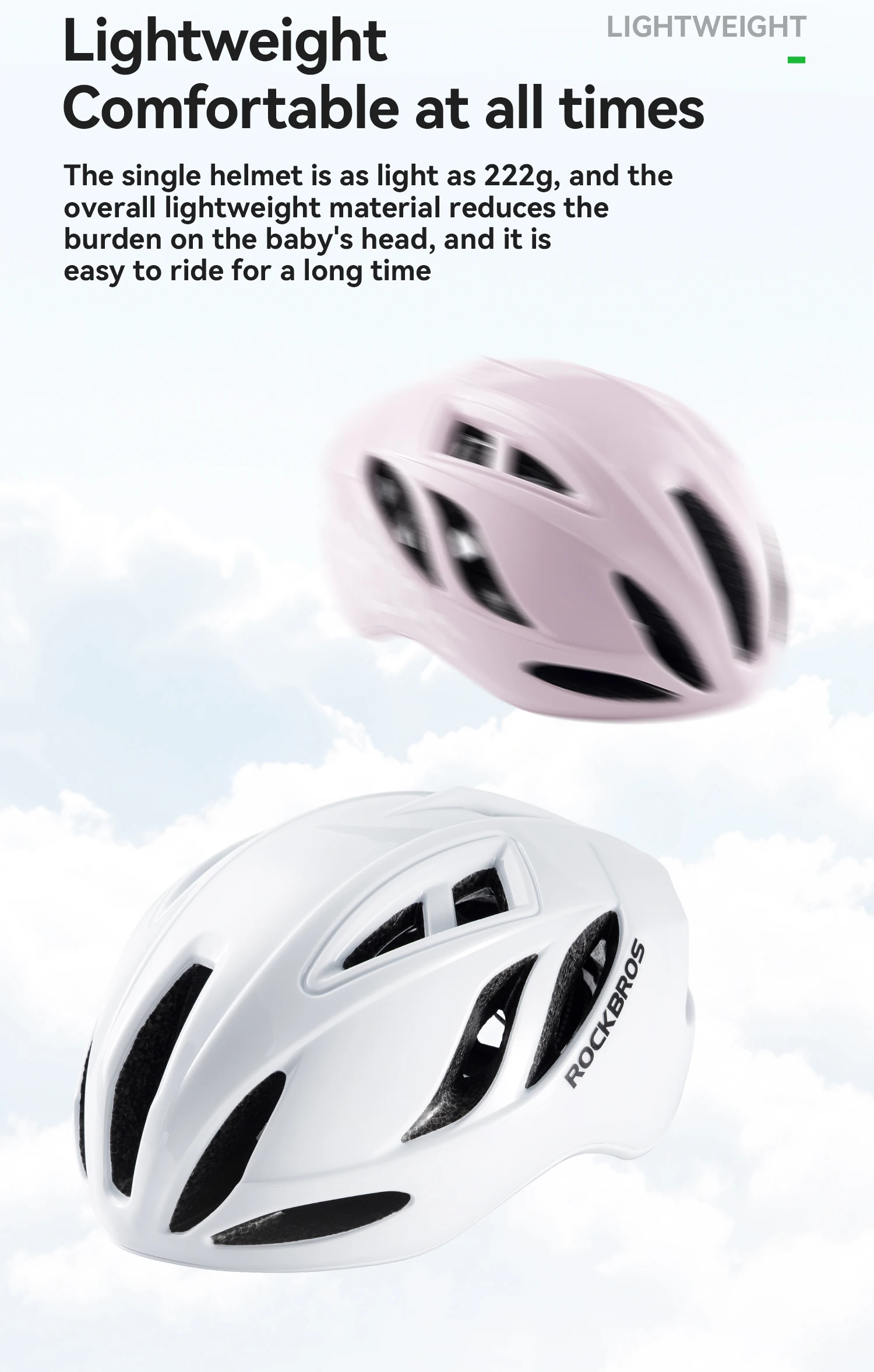 ROCKBROS Kinder-Fahrradhelm, atmungsaktiv, leicht, mit hochdichtem Schaumstoff, einteilig geformt, stoßdämpfend, Jugendhelm. – Detail 10