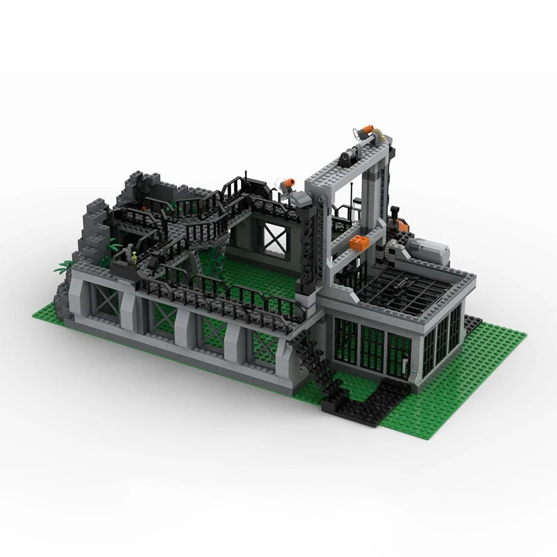 637pcs MOC Dinosaur World Raptors Cage PF Aircraft Jet Engineering Model Building Blocks Module Diorama Figure Ship Kit Toy Gift