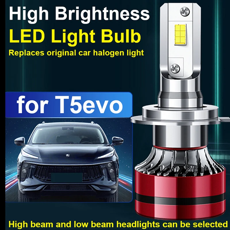 

2pcs For DMF FORTHING T5 EVO 2021-2023 LED Light Bulb High Low Beam Headlights High Brightness High Beam Headlight Bulb