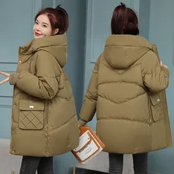 2024 Warm Thicken Cotton Padded Jacket Women Long Parkas Coat Fashion Plus Size Bread Coat Women Outwear New Women Winter Jacket