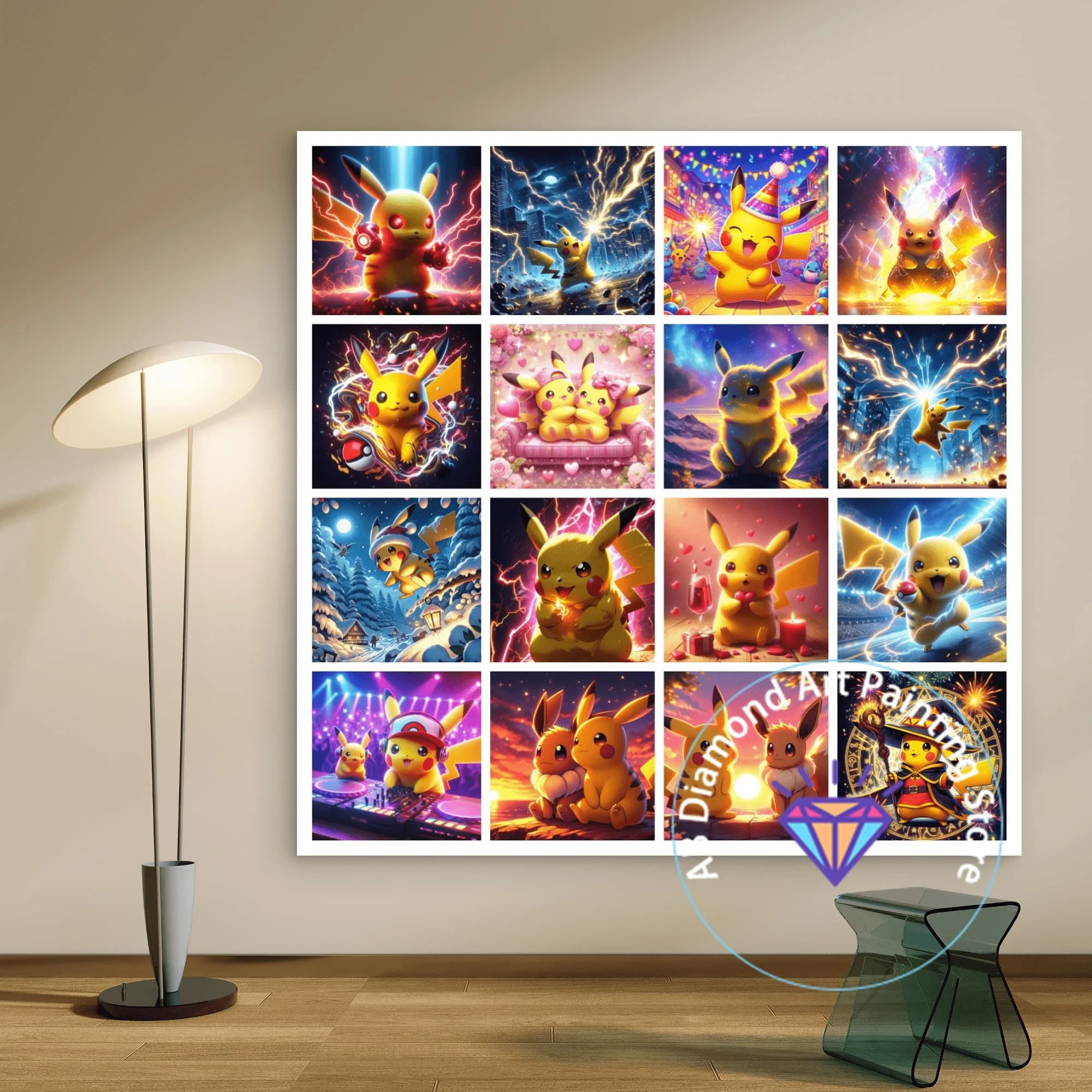 

Cartoon Pikachu AB Diamond Painting Kit 5D DIY Diamond Embroidery Cross Stitch Handmade Art Gift Crafts Home Decor Children Gift