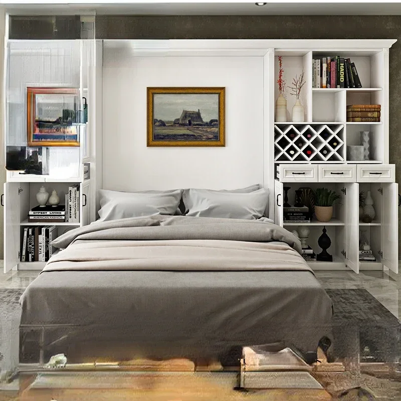 

Космическая настенная кроватка, подвесная кровать, складная кровать, двуспальная невидимая кровать, многофункциональная скрытая кровать