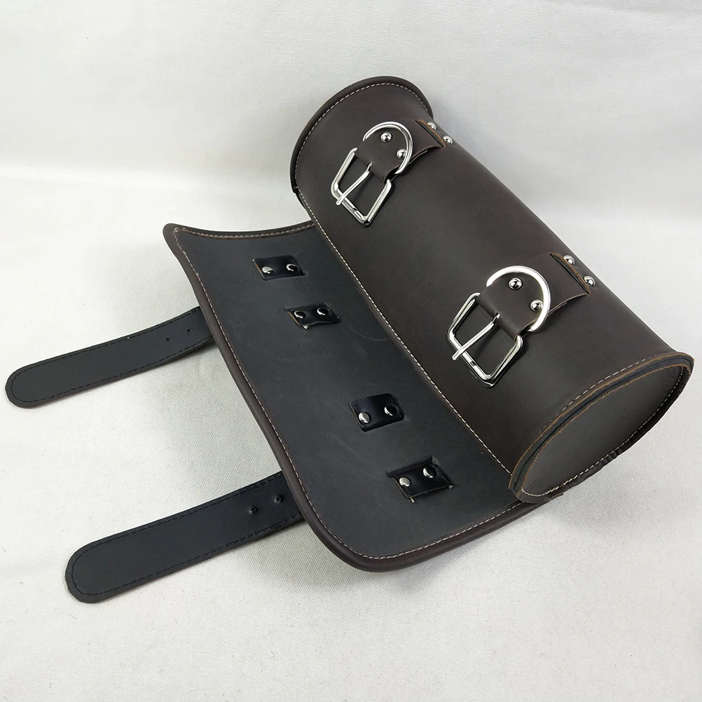 

Durable PU Motorcycle Handlebar Bag Waterproof Cruiser Pack Fits Bike Storage Rack Accessories Tool