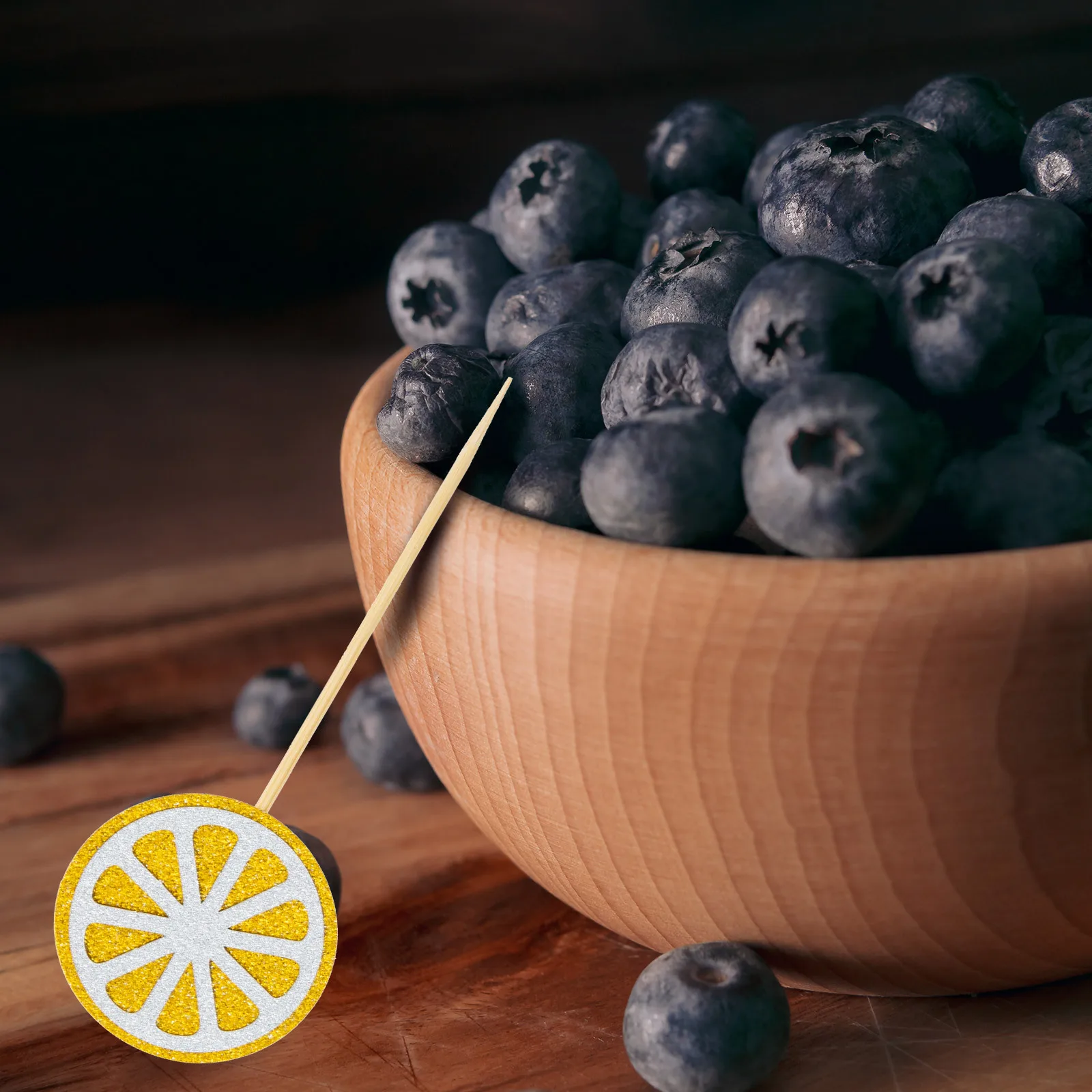 

36Pcs Fruit Shaped Cake Topper Cute Lemon Cupcake Decorations for Summer Dessert Display Yellow Lemon Cupcake Topper