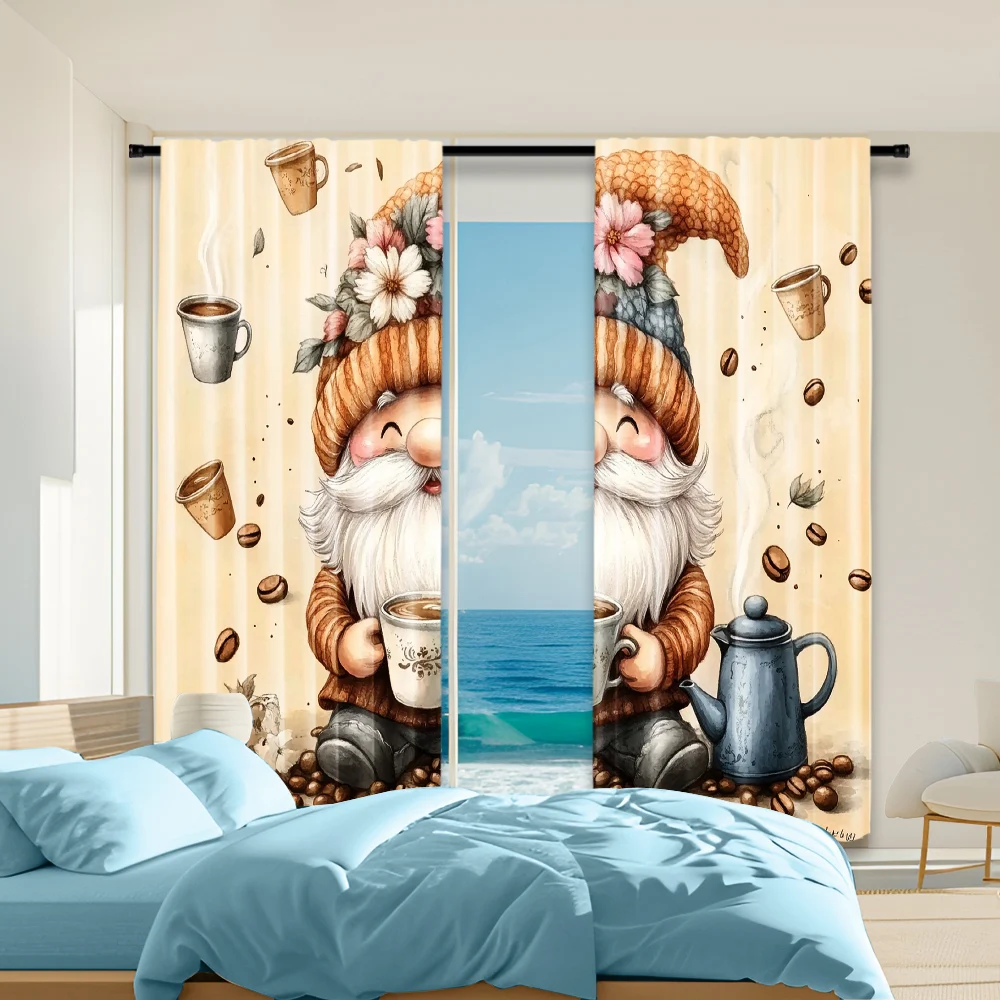 

2 pcs, versatile polyester transparent curtains for home decoration Goblin for use in bedrooms and living rooms