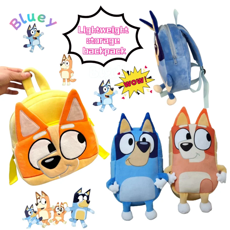 

Bluey Bingo Chilli Double-shoulder Canvas Cartoon Cute High-Value Lightweight Backpack for Carrying Change and Mobile Phones