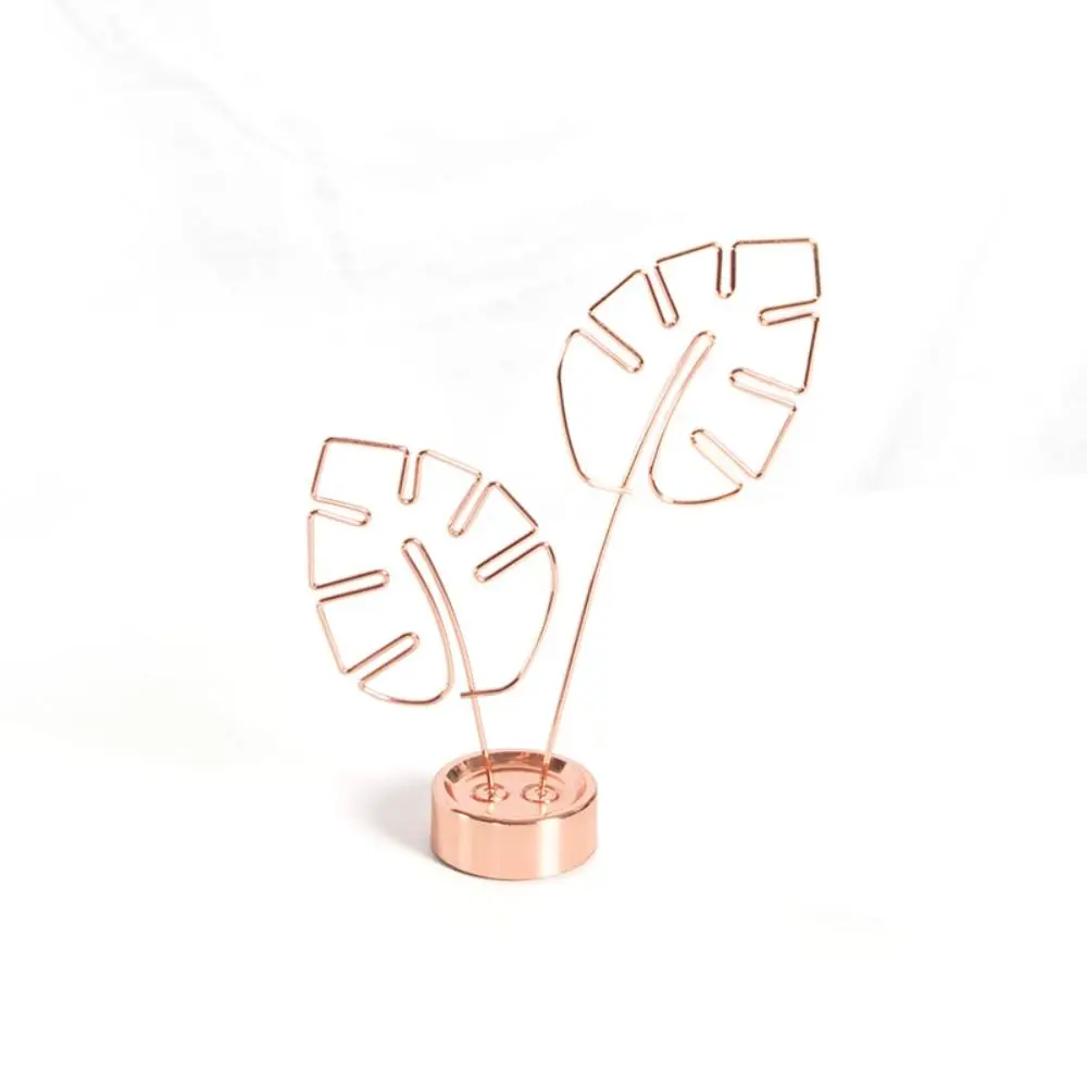 Minimalism Turtle Back Leaf Sticky Note Clip Rose Gold Metal Messege Stander Leaf Vein Photo Memo Card Clip Office Supplies