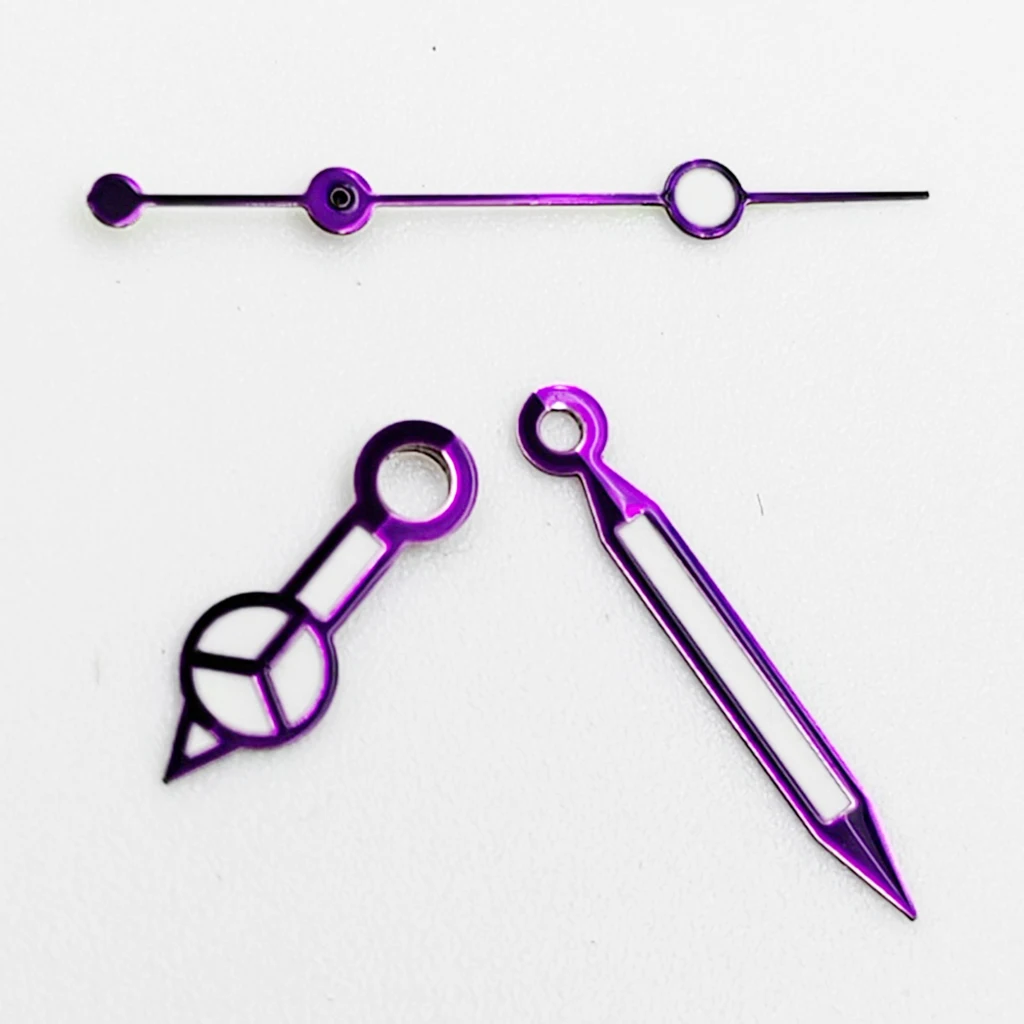 Purple Watch Hands Green Luminous Fit NH35 Miyota 8215 8205 821a ETA2824 2836 Watches Automatic Movement Pointer image 3