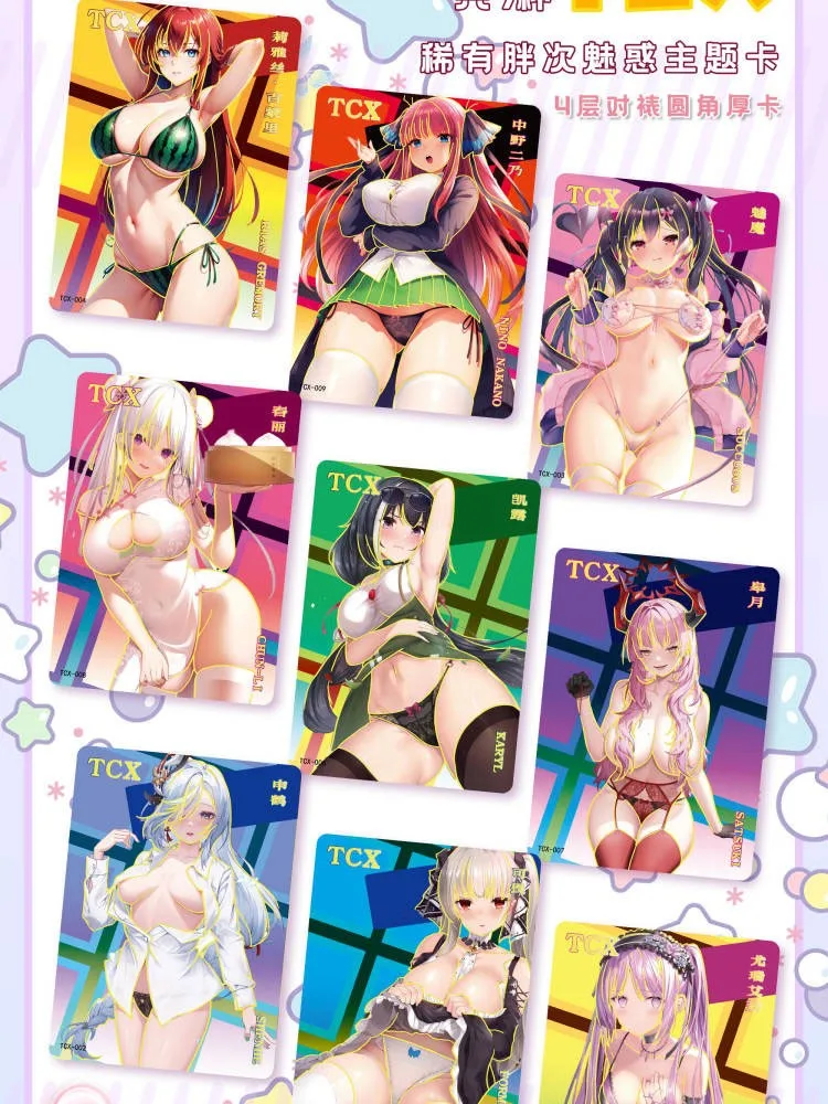 Wholesale 1 case Senpai Goddess Haven 5 Card Box Metal Card Booster Box Girl Party Swimsuit Bikini Anime Game Christmas Children