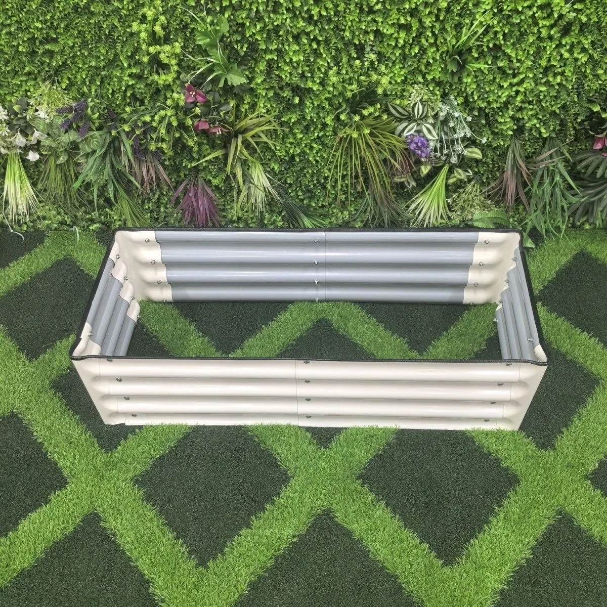 Rectangular metal garden planting box Outdoor metal garden bed Household flower slot Garden vegetable planting