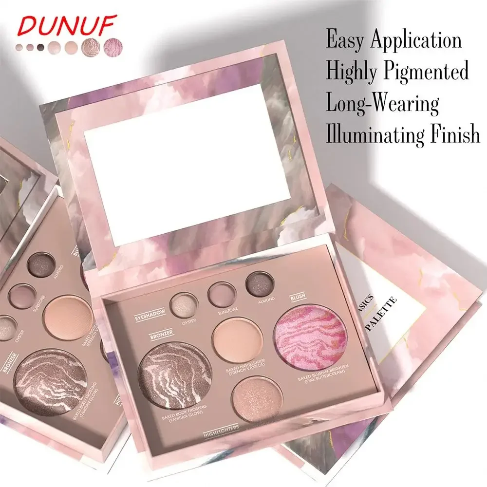 لوحة أحمر الخدود المخبوزة المقاومة للماء 4 في 1 تدوم طويلاً وشديدة المصطبغة لظلال العيون وأساسيات مكياج الوجه بالكامل #3