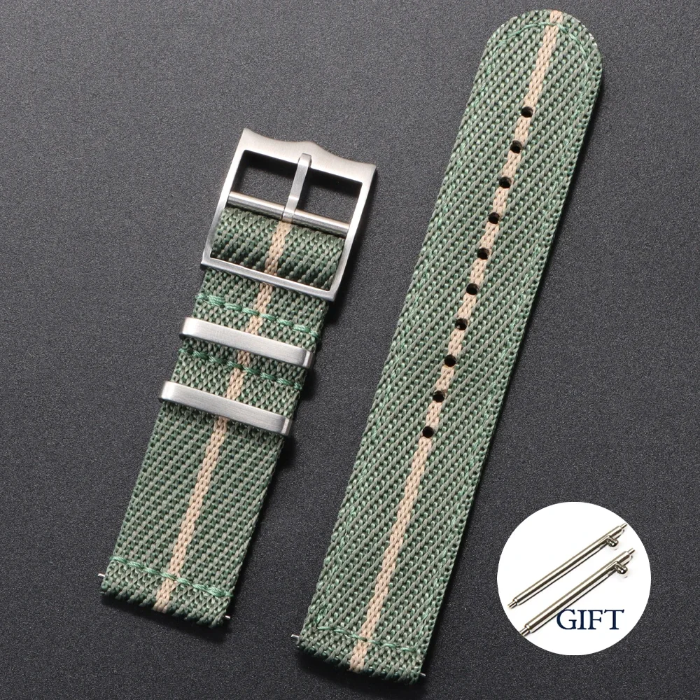 NONE 20 22 mm Nylonarmband für Tudor für Omega Uhrenarmband, gewebtes Canvas-Stoffband für Seiko Herren, Militär-Sport-Schnellverschluss-Armband 7