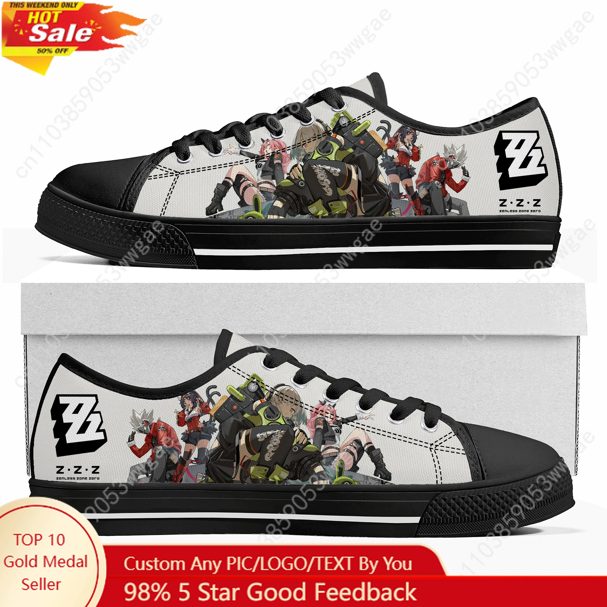 

Absolute Zone Zero Low Top Sneakers Mens Womens Teenager Canvas Sneaker Comfortable Casual Couple Shoes Cartoon Customized Shoes