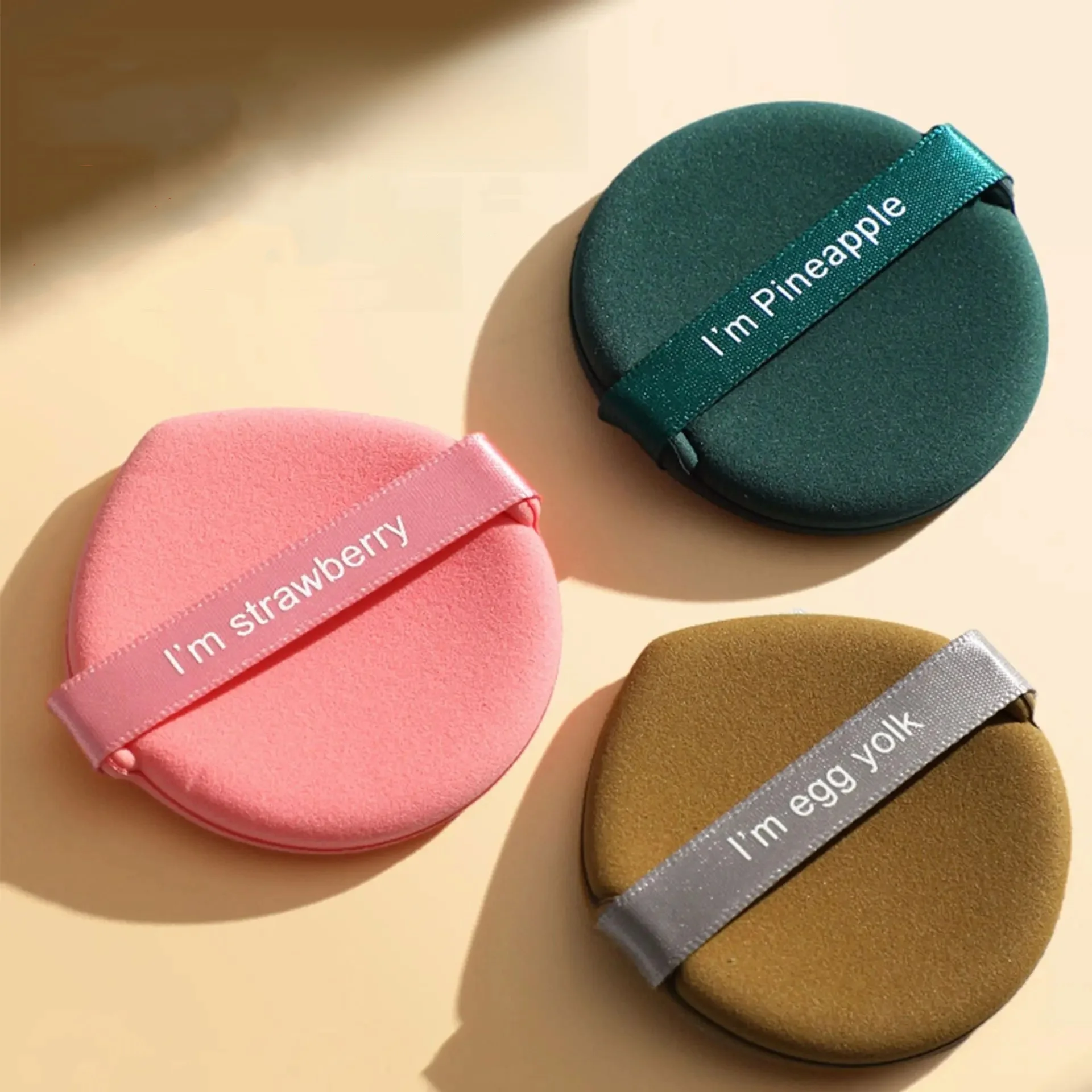 Juego de esponjas de maquillaje de 3 uds., esponja de cojín de fresa, esponjas de maquillaje de uso húmedo y seco para herramientas cosméticas de base líquida