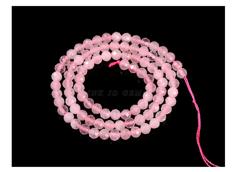 Natürliche facettierte rosa Quarzperlen 2 3 4mm lose Zwischenperlen kleine Edelsteine für Schmuckherstellung DIY Halskette Armband Zubehör – Detail 10