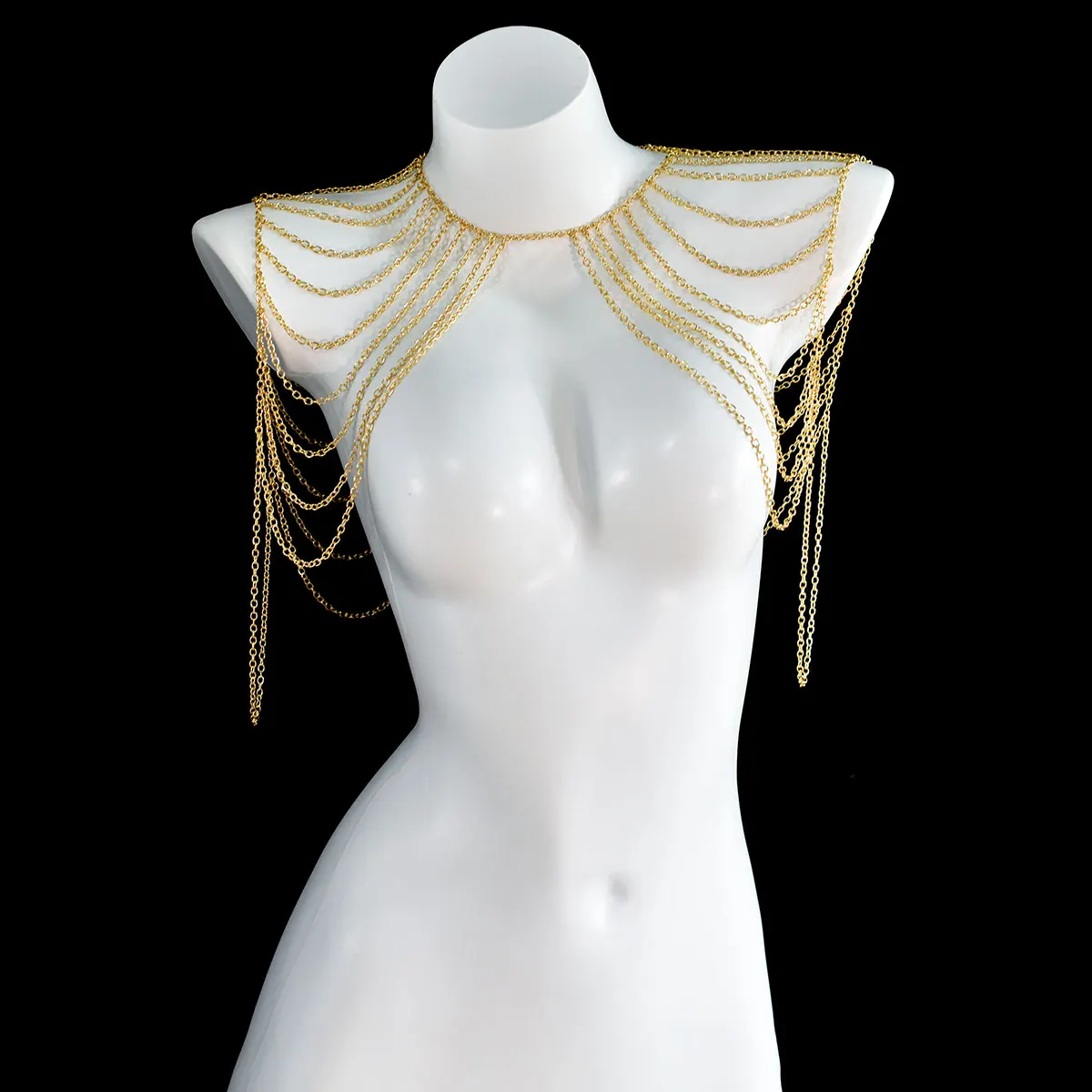 الشارع المفاجئة المعادن مثير سلسلة شرابة الكتف سلسلة بسيطة متعددة الطبقات شخصية السيدات ملابس الحفلات مجوهرات الجسم