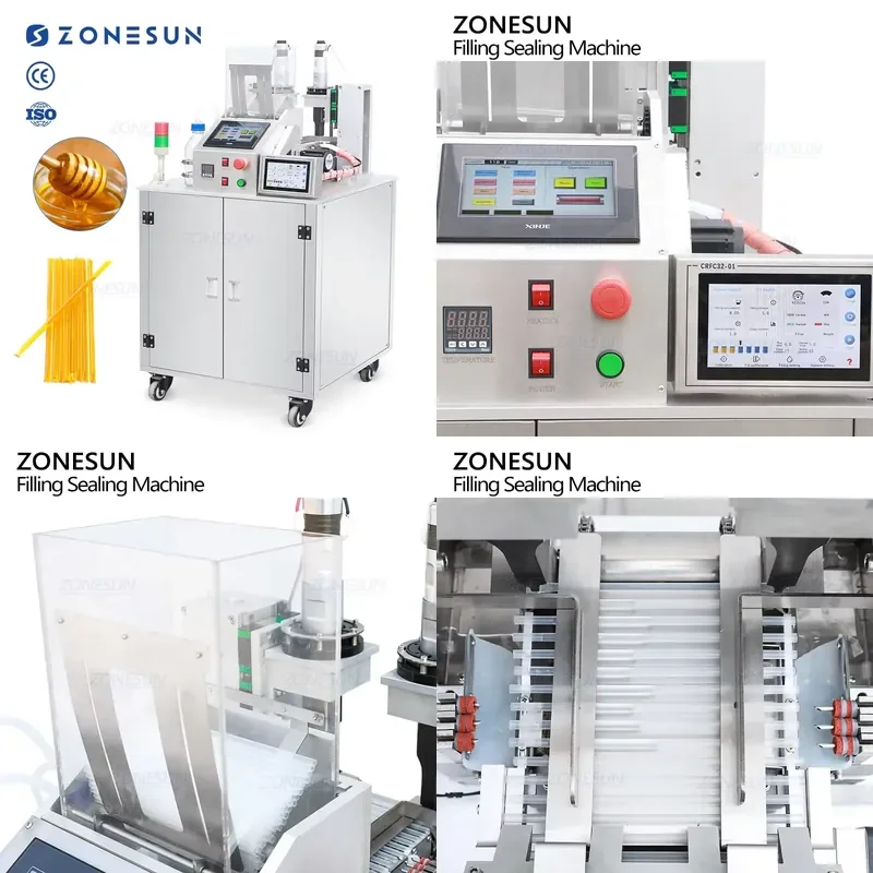 2026 CE ZS-FSHS21 Automatic Peristaltic Pump Honey Straw Stick Ultrasonic Filling and Sealing Machine