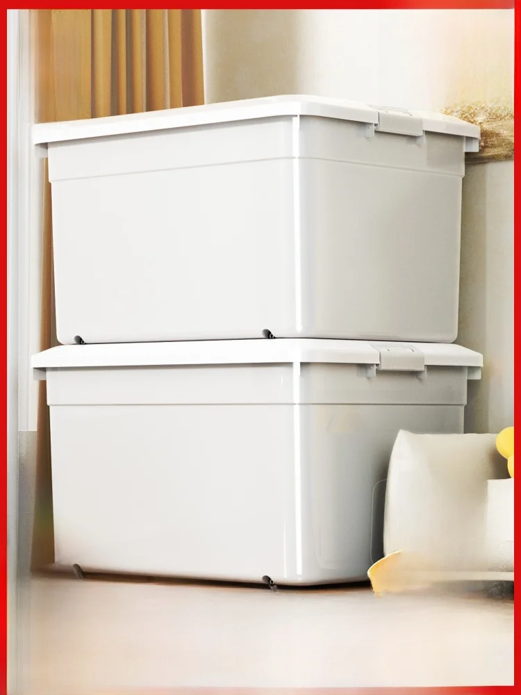 

Large Capaci Plastic Storage Box for Home Use Clothes Toys Book Snas Organizer Box with Wheels Modern Simple Sle