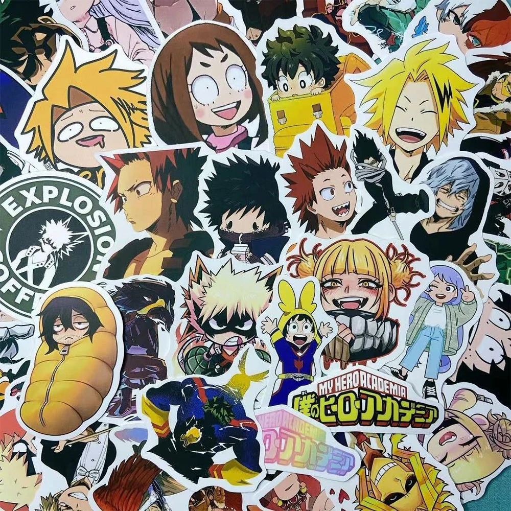 

10/30/50pcs Funny Anime My Hero Academia Stickers DIY Laptop Helmet Notebook Phone Classic Japan Manga Decal Decoration Kids Toy