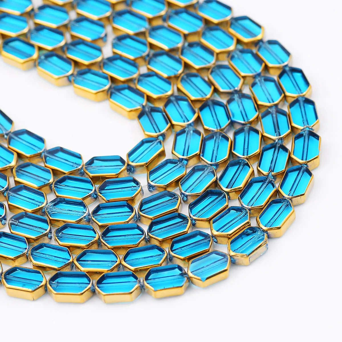 6x9mm Rechteckige Große Kristall See Blau Handgemachte DIY Geeignet Schmuck Machen Halsketten Perlen Saiten Lose Perlen Zubehör