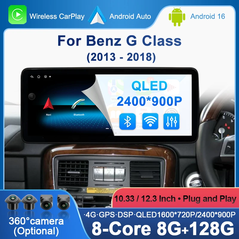 Right Hand Drvie For Benz G Class 2013-2018 Android 16 Wireless CarPlay Car Radio Multimedia Navigation GPS Stereo Auto Radio