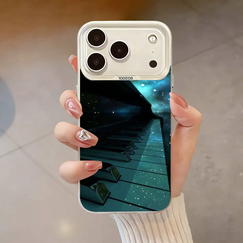 Starry Sky Piano Art Phone Case For iPhone 17,16,13,12,X,11,15,14,Pro,Max,Plus,SE4,Air,Mini White IMD HD Matte