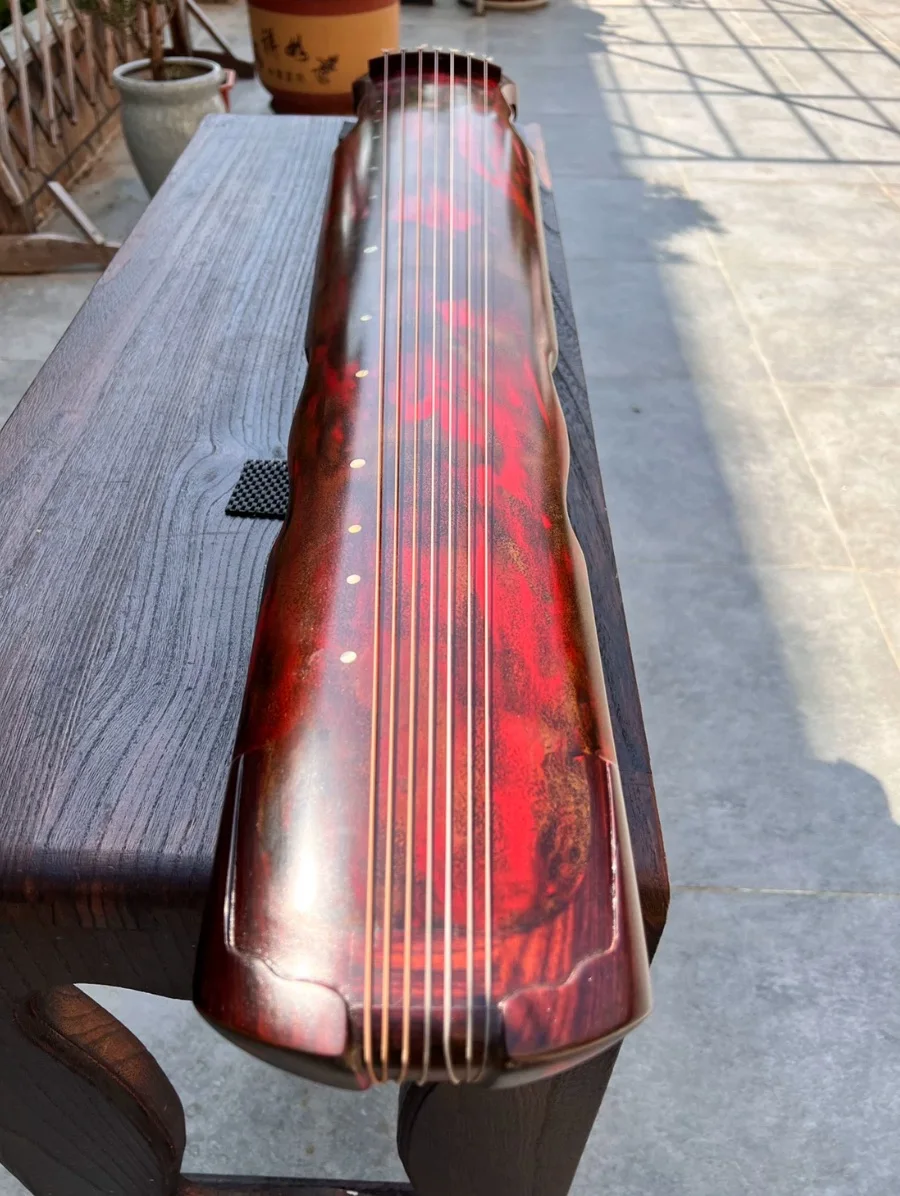 Feng Style Guqin Hand‑made Raw Lacquer Fir Wood Traditional Chinese String Instrument