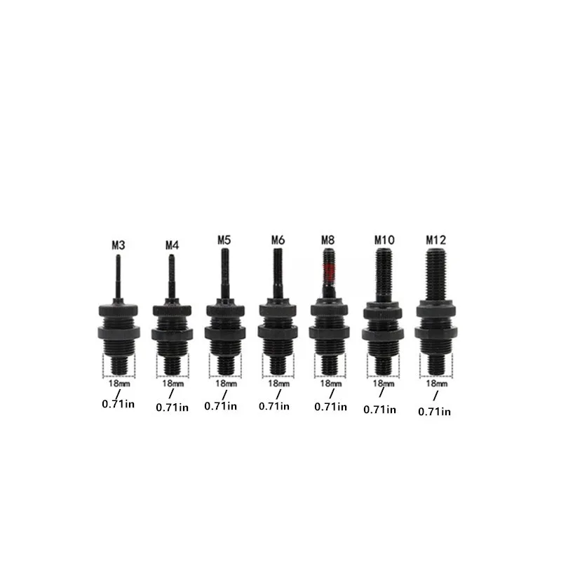 Pneumatic fully automatic cap pulling gun pull rod mother pulling gun screw accessory rivet nut gun head M3M4M5M6M8M10M twelve