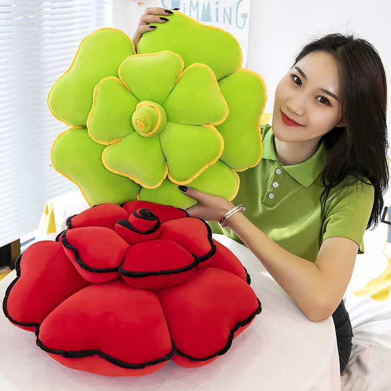 

50cm Plush Rose Pillow at Home Decorate Essential Universal Floral Lumbar Pad Headrest Hold Pillow Home Throw Pillows Sofa Rose